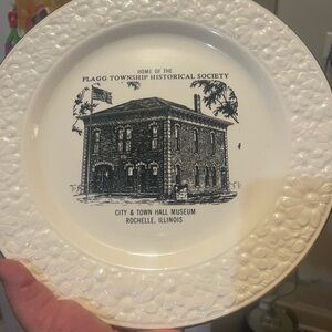 Flagg Township Historical Society Decorative Plate - Cream